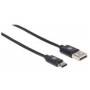 Cable Usb,Manhattan,354929,-C V2.0, C-A 2.0M Negro 480Mbps