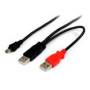 Cable De 1.8M Usb En Y Para Discos Duros Externos - 2X Usb A