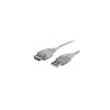 Cable Usb,Manhattan,336314, V2.0 Ext. 1.8M Plata