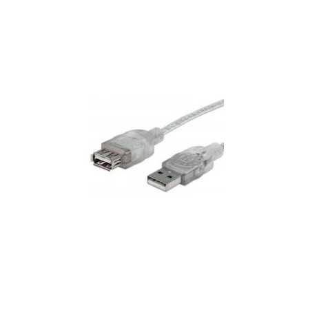 Cable Usb,Manhattan,340496, V2.0 Ext. 3.0M Plata