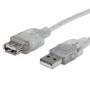 Cable Usb,Manhattan,340496, V2.0 Ext. 3.0M Plata