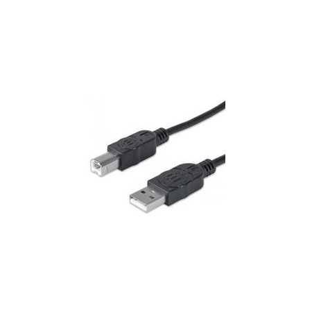 Cable Usb,Manhattan,33382, V2.0 A-B  3.0M, Negro