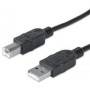 Cable Usb,Manhattan,33382, V2.0 A-B  3.0M, Negro