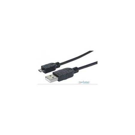 Cable Usb,Manhattan,307178, V2 A-Micro B, Bolsa Pvc 1.8M Neg