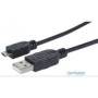 Cable Usb,Manhattan,307178, V2 A-Micro B, Bolsa Pvc 1.8M Neg