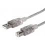 Cable Usb,Manhattan,345408, V2.0 A-B  5.0M  Plata