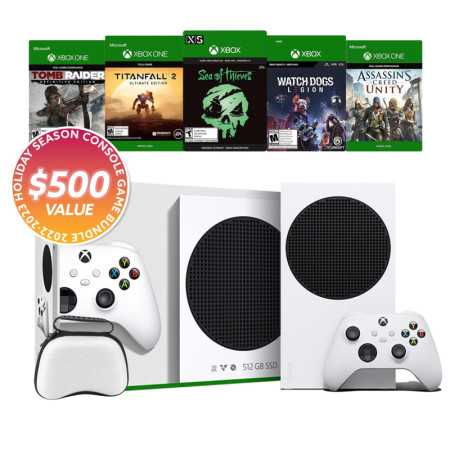 Microsoft Xbox Series S 2022 Holiday Bundle - 5 juegos Juego completo (Digital) y Mytrix Controller Protective Case