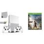 Microsoft 234-00051 Xbox One S White 1TB Consola de juego con 2 controlador incluido con Assassin's Creed- Odyssey Bolt