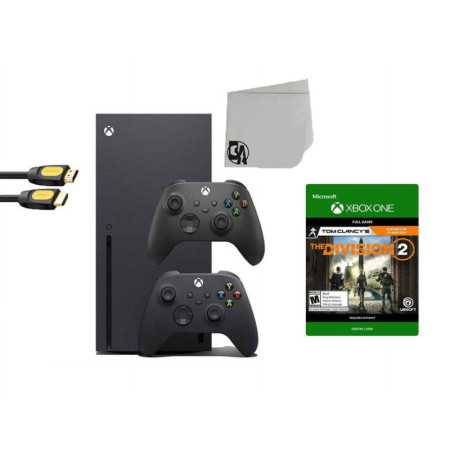 Xbox Series X Consola de videojuegos Negro con el paquete de axtion de la división 2 de Tom Clancy con 2 controladores u