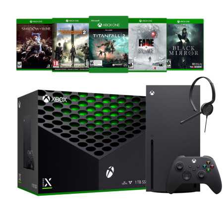 Xbox Series X Console Bundle - Insignia Xbox 1TB SSD Black Gaming Console y controlador inalámbrico con cinco juegos y a