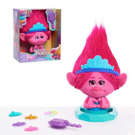 DreamWorks Trolls Band Band Jeture Poppy Styling Head, 11 piezas, Pink, Kids Toys para edades 3 UP