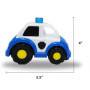 Connection para niños RC Police Car con luces y figura del oficial de policía, 2.4G, edades de 3+