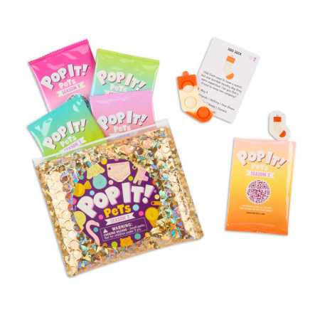 ¡Pop oficial! Pets Temporada 2 - Bolsa Mystery | 5 mascotas en cada bolsa | ¡Mini Pop It! Coleccionables | Lindo inquiet