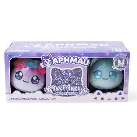 Aphmau 6â? Meemeow Plush Sparkle Collection 3-Pack, caja sorpresa que incluye 2 Sparkle Plush + 1 Mystery Plush, Merch d