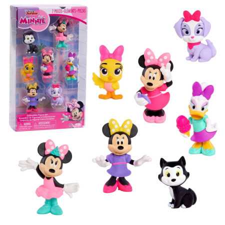 Disney Junior Minnie Mouse Ruse de 7 piezas coleccionables figuras, juguetes para niños para 3 up up