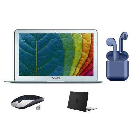 Restaurado Apple MacBook Air 11.6 pulgadas 4GB RAM 128 GB SSD Intel Core i5 Bundle: mouse inalámbrico, estuche negro, Bl