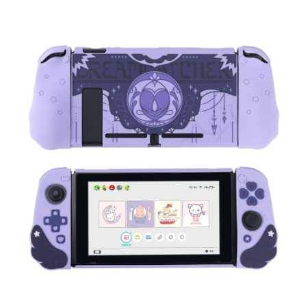 Caso protector de Geekshare para el modelo regular de Nintendo Switch, PC duro y Soft Silicone Cover Wings Dark Dark