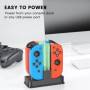 Joy-Con Accesorios de Docking Dock para Nintendo Switch, LED Pro Controller Charger Stand with USB Cable, Gaming Joystic