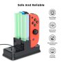 Joy-Con Accesorios de Docking Dock para Nintendo Switch, LED Pro Controller Charger Stand with USB Cable, Gaming Joystic