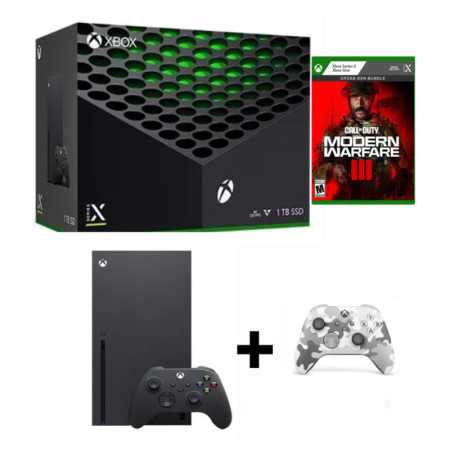 Consola Xbox Series X más nueva de Microsoft - Bundle With Call of Duty: Modern Warfare III - Xbox Controller Arctic Cam