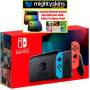 Nintendo Switch con Neon Blue y Neon Red Joy Con con Mightyskins Voucher - Bundle Limited (edición JP)