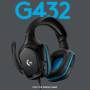 Auriculares de juegos con cable Logitech G432, sonido envolvente 7.1, USB y 3,5 mm, negro