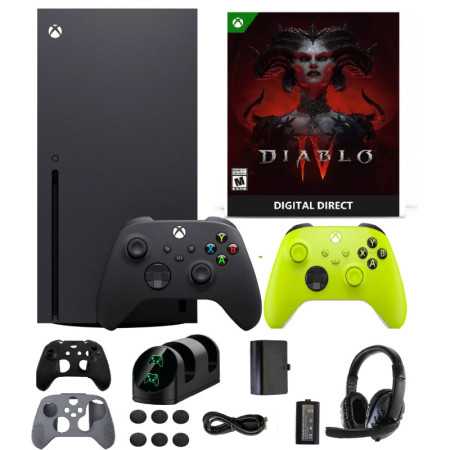 2023 Sistema de consola de juego X de Xbox más nuevo- 1TB SSD Black X Versión Bundle con Diablo IV Game Full Game / Extr