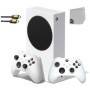 Consola de videojuegos de la serie X de Xbox S blanco con un paquete de axción de perno de 4 pulgadas con 2 controladore