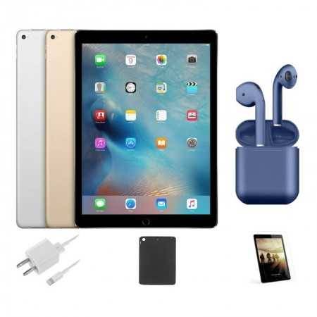 Restaurado Apple de 12.9 pulgadas iPad Pro Wi-Fi solo 128 GB Bundle: vidrio templado preinstalado, estuche, cargador ráp