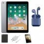 IPad de Apple restaurado 5 9.7 pulgadas 32GB Wi-Fi SOLO Space Gray Bundle: vidrio templado preinstalado, caja, cargador